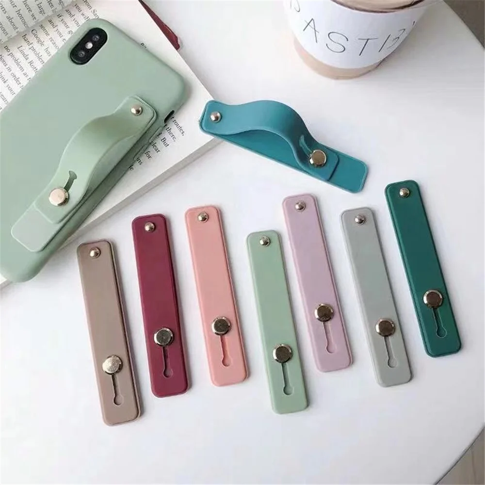 Wrist Band Hand Band Finger Grip Mobile Phone Holder Stand Push Pull Universal Car Phone Socket Holder For iphone 12 13 xiaomi