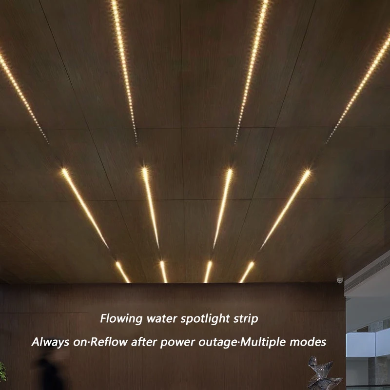 Chasing Flow Water Linear Light Remote Control Running Water Flowing LED Strip Light for Home House Decoration