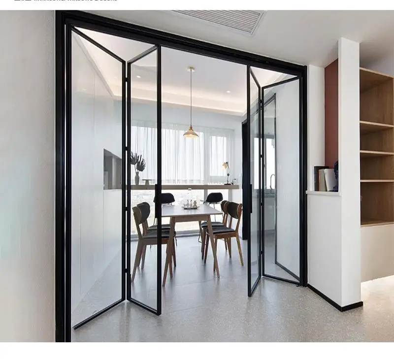 Modern Design Aluminum Alloy Folding & Sliding Glass Doors for Living Room Windows for Villas and Hotels