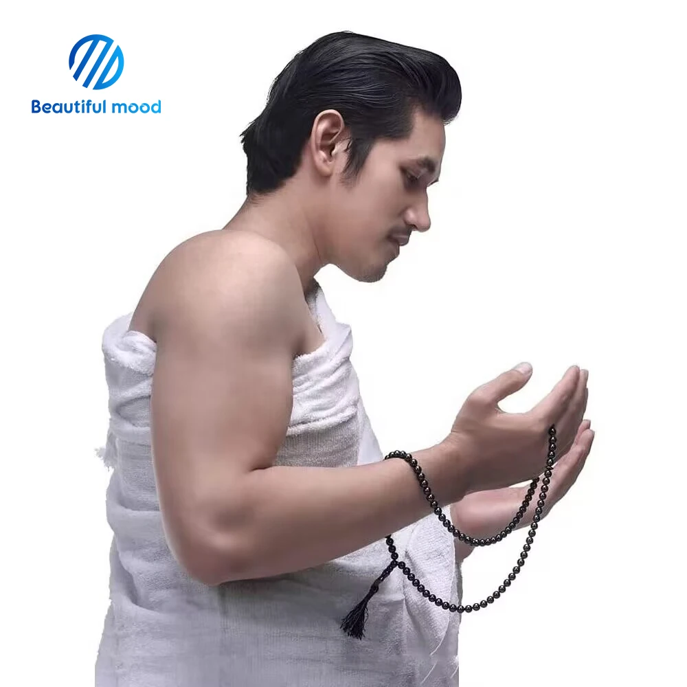 Hygienic Natural microfiber woven Muslim toga Towels Ihram Ehram Ahram Men for Hajj Umrah