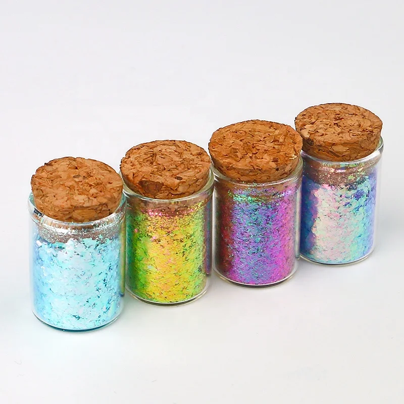 High  Duochrome Mirror Silver Rainbow Holographic Chameleon Pearl Pigments