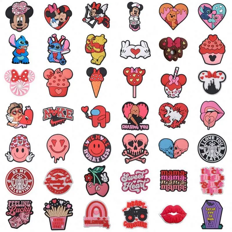 Талисманы для обуви из ПВХ в виде крокса на День Св. Валентина