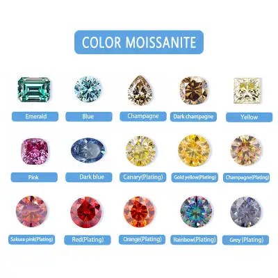 Wholesale irregular cut blue pink Moissanite diamond custom color Moissanite raw material color diamond sales