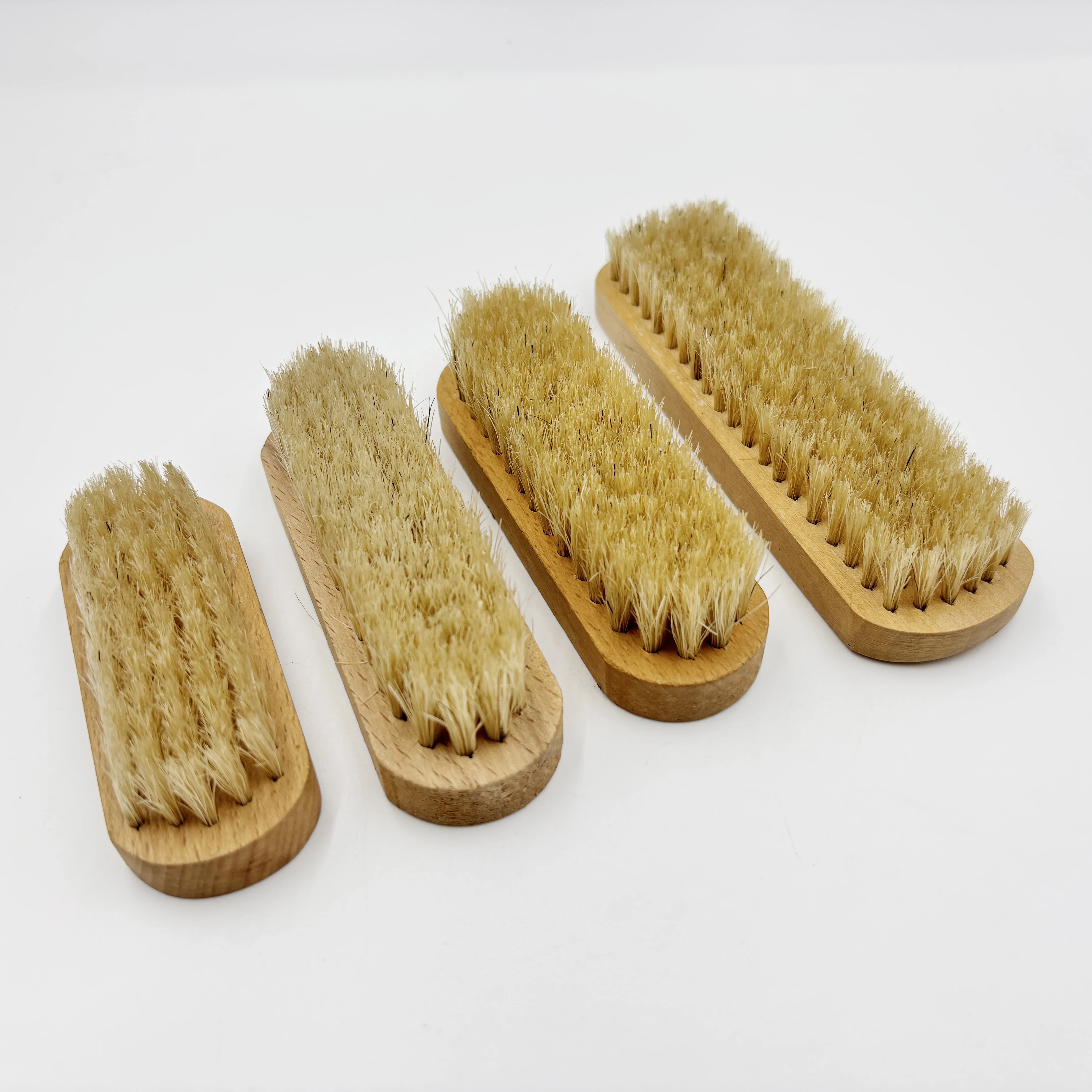 Factory Wholesale Custom Logo Multiple Sizes Pig Hair Beech Wooden Sneaker Shoe Cleaning Brush