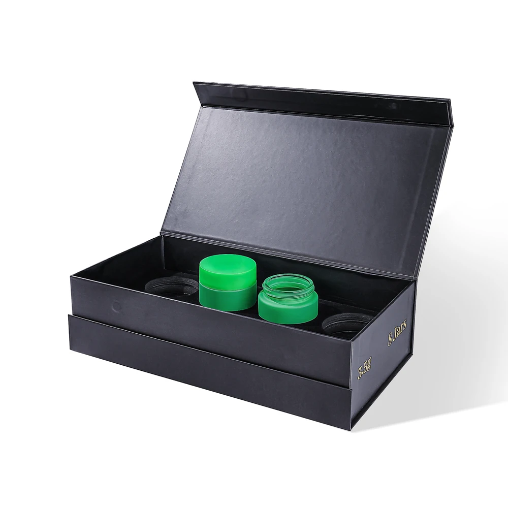 Custom 1oz 2oz 3oz 4oz Glass Jar Packaging Showcase Display Box For Jars Cardboard Folding Box With Custom Label Stickers