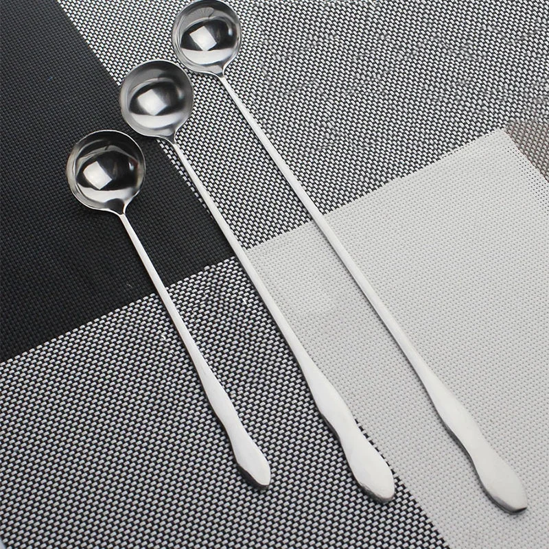 Hot Selling Long Handled Spoon Gold Cutlery Set Stainless Steel Fork Silverware Metal Reusable Cutlery Restaurant Flatware