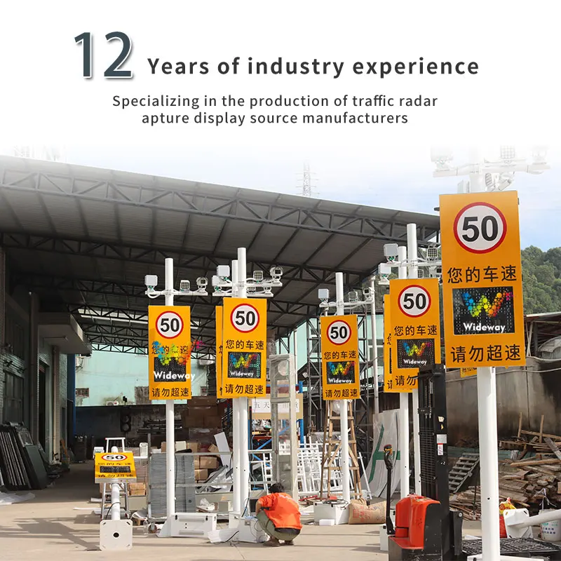 Vehicle speed screen Outdoor vehicle speed feedback with background system Solar radar capture radar speed sign