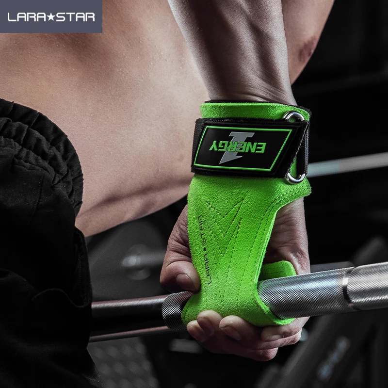 LS0733 Cowhide leather Material lifting straps Wrist Protect Gymnastics Handle Grip for Weightlifting Use