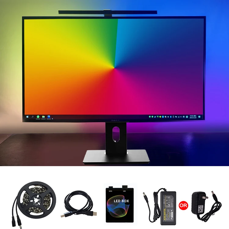 Desktop PC Screen Background Lighting RGB LED Strip 5V USB Ambibox In LED Strip Light 5050 RGB Dream Color Ambient TV Kit