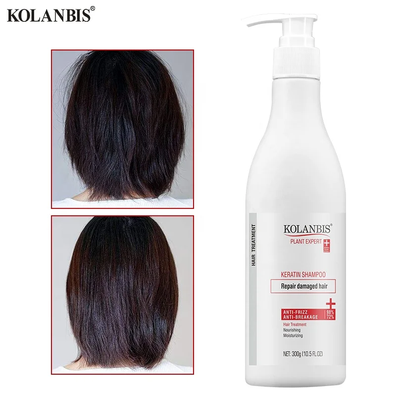 KOLANBIS New Arrival Natural Keratin Omega Three Fatty Acids Building Shampoo Custom White Bottle