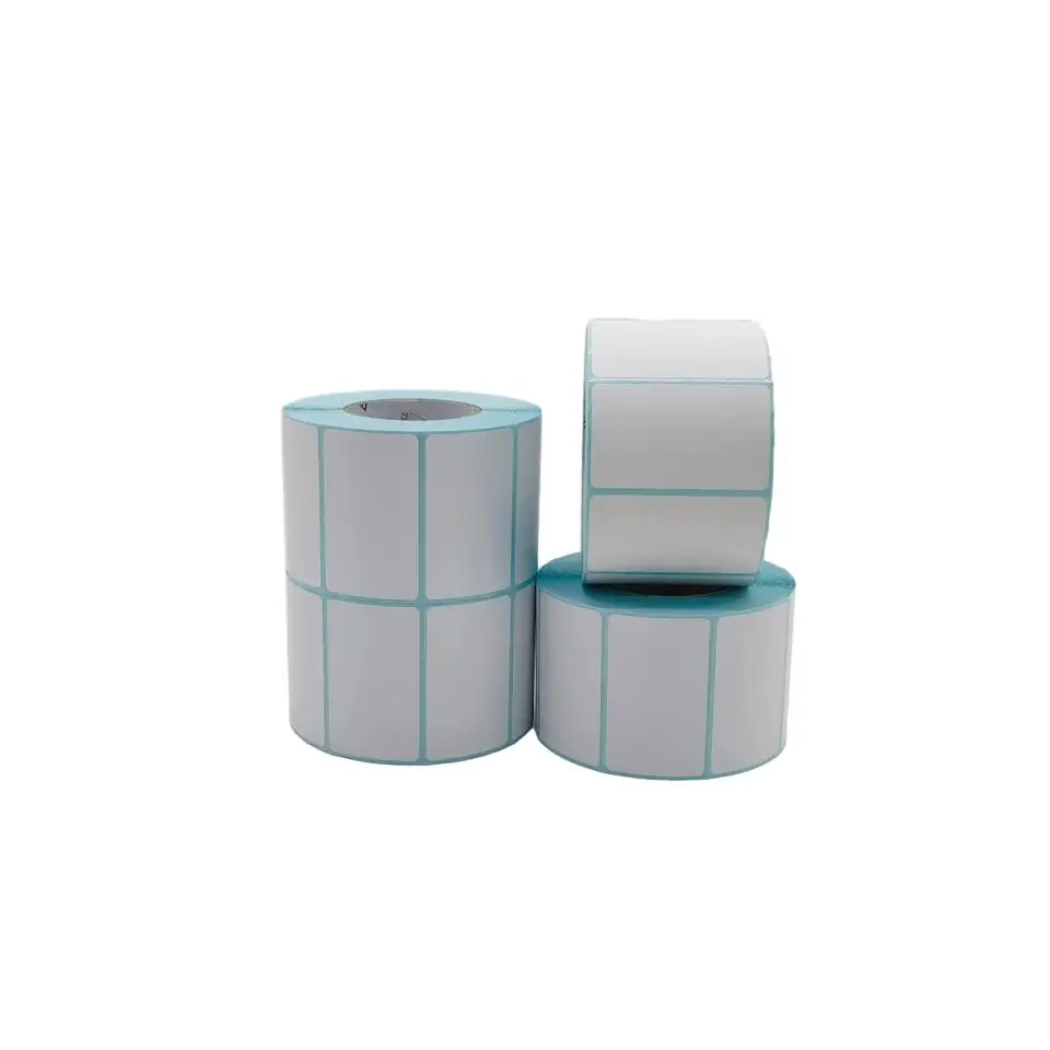 Coated Barcode Thermal  Label 50mm*30mm Adhesive Labels 1000pcs Roll Direct Thermal  Waterproof  Thermal Labels