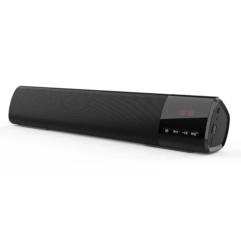  shenzhen 2020 outdoor rechargeable blue tooth black music soundbar speaker with subwoofer tv sound bar wireless