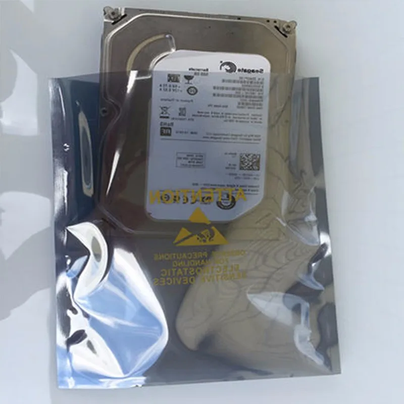 Custom 15x20cm ESD Shielding Bags Hard Disk Drive Packaging Bag Antistatic Printed ESD Open Top Shielding Bag
