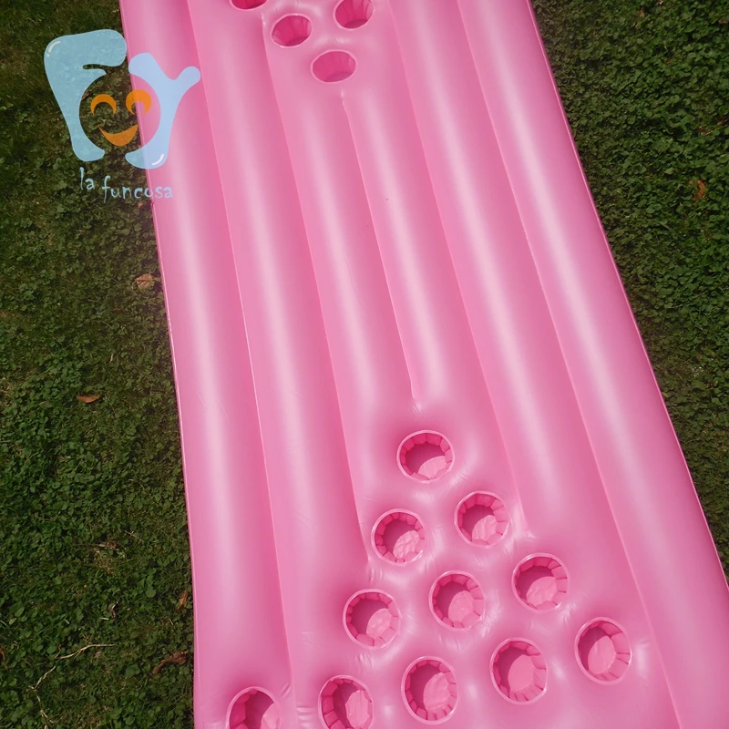 
22 Cups Hole 6ft Inflatable Pink Beer Pong Table Floating Beer Pong Table Game 