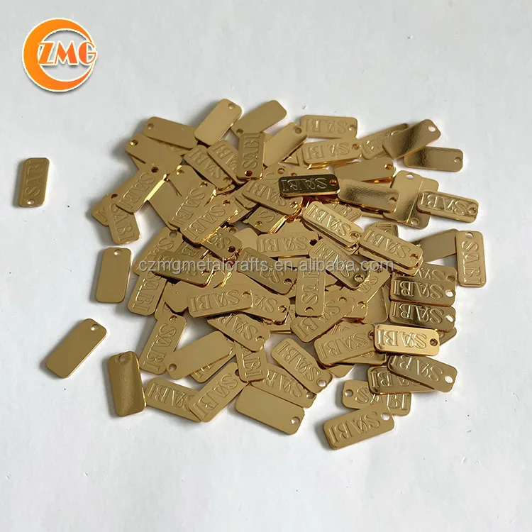 Оптовая продажа оригинальная позолоченная металлическая бирка 18k с гравировкой логотипа на заказ для ювелирных