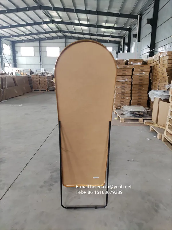 Custom Modern Arch Gold Black Metal frame body Dressing Full length Floor Standing Mirror for sale