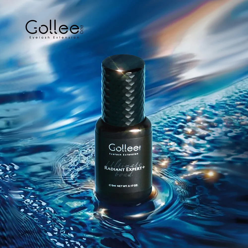 Gollee, Корейская бутылка, лучший клей, быстрое нанесение логотипа на заказ, сильный веганский черный клей для наращивания ресниц, частная торговая марка
