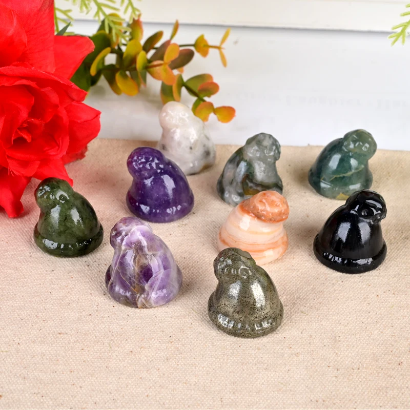 Wholesale natural stone mini crystal carvings Mixed crystal Christmas tree Christmas gift