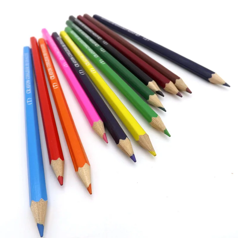 Wholesale custom student wooden color lead 2.8mm hexagonal drawing color pencil with color box packaging