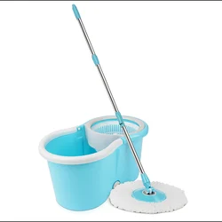 Bekahos 360 Rotating Degree Spin Easy Life Mop Magic Mop Bucket With 2 High Density Microfiber Mop Refill