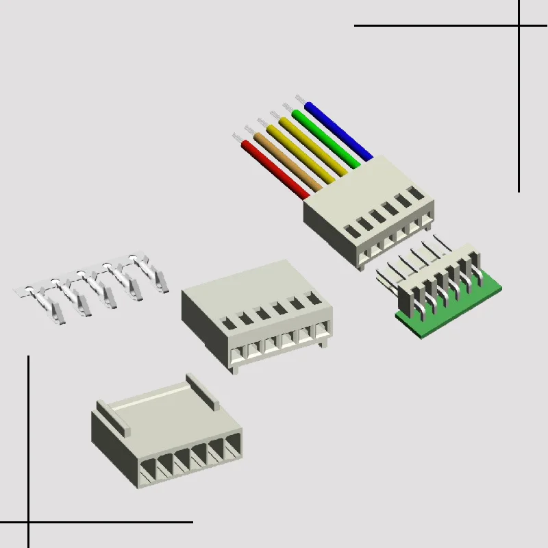2.54mm pitch single row molex terminal housing connector 2-20 pins/ways/contacts/positions