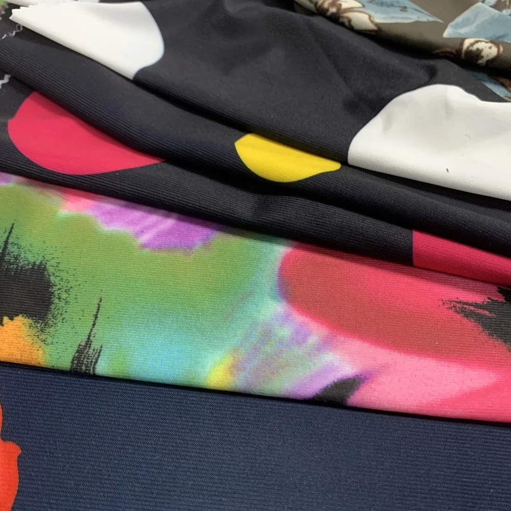 2024 Shaoxing Factory Summer Flower Printed ITY  Knitting Breathable Quick-Dry Fabric For Women Fashion