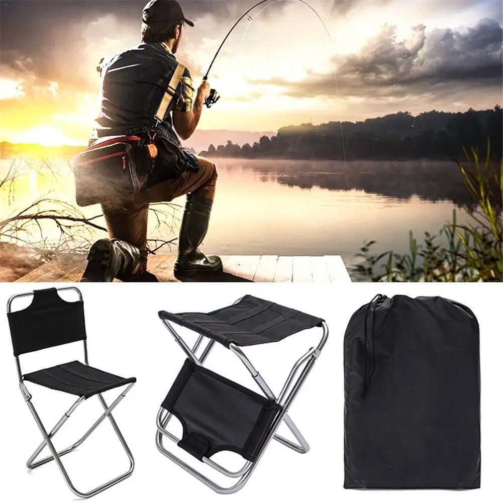 Aluminum Alloy Folding Chair Outdoor Portable Stool Leisure Fishing Chair BBQ Stool