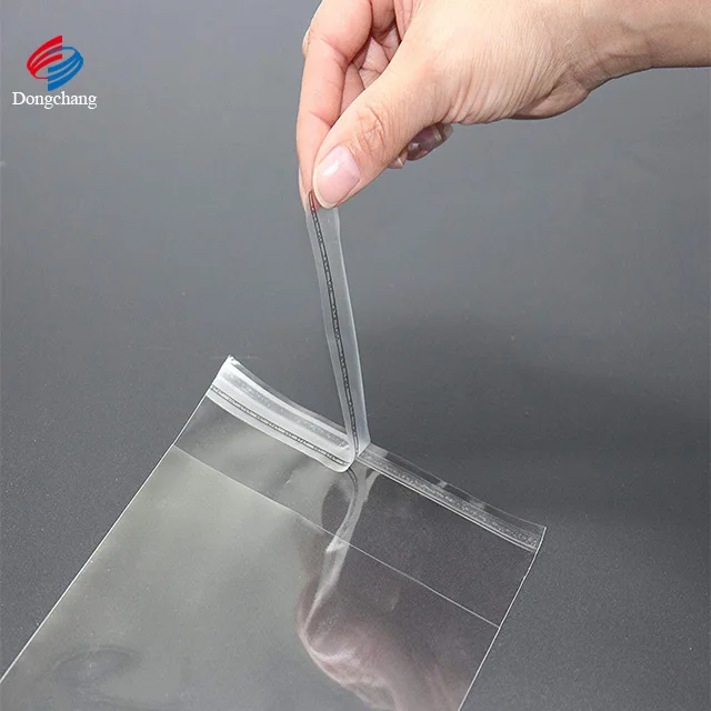 OPP Self Adhesive Cellophane Bag With Red Cover tape, 100pcs per pack