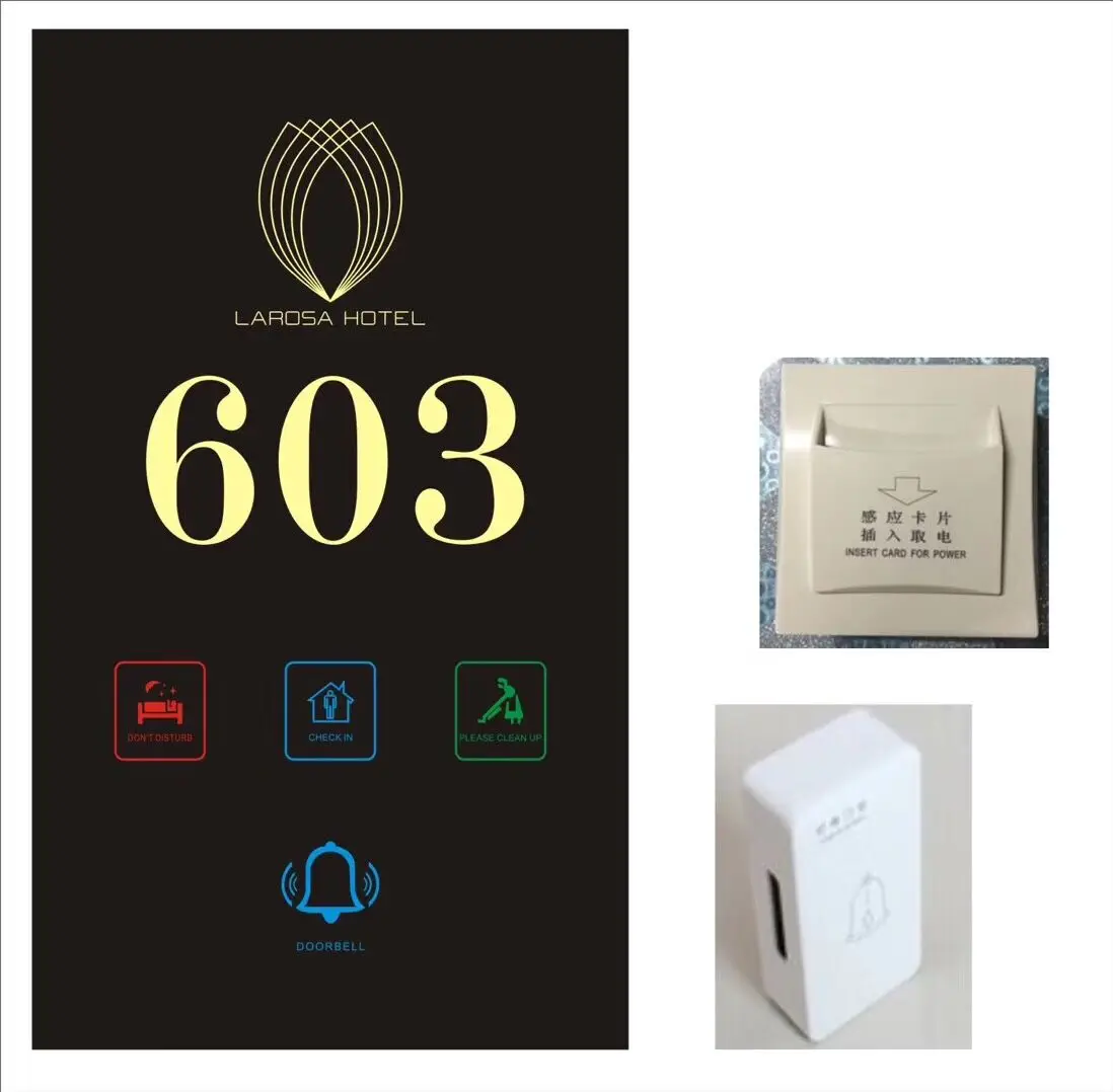 Hotel Apartment Hospital LED Room Number Doorplate Sign, DND Switch Light Touch Switch,TASRDC Hotel Doorplate Switch
