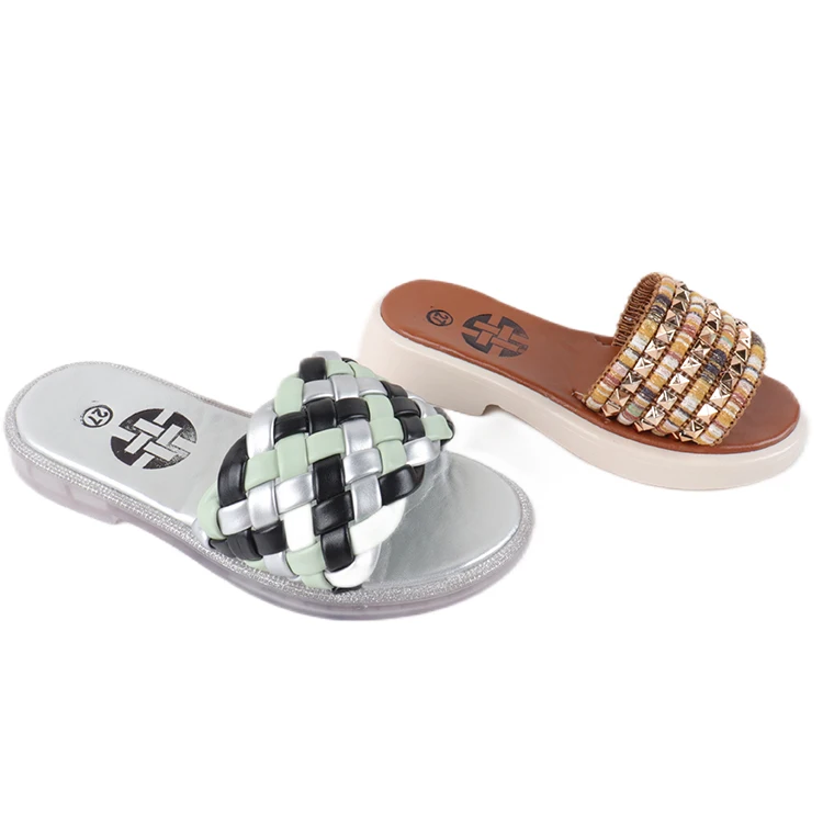 2022 New Design Slippers Ladies Beach Shoes Outdoor Flat Slides Shoes Summer Flats Sandals for Women