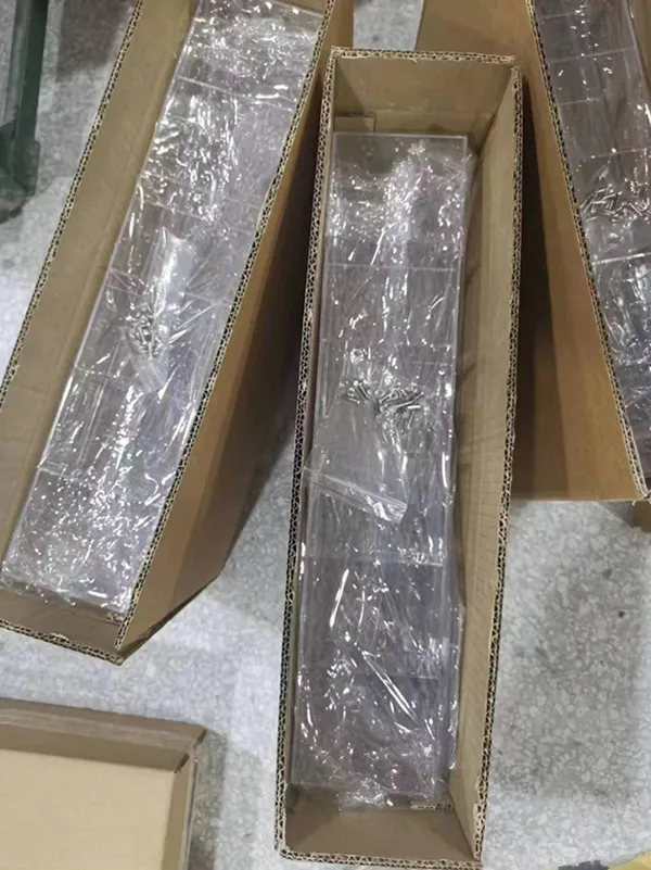 Disassembled 24 grids clear acrylic stone display stand , custom 4 tier acrylic stone display box