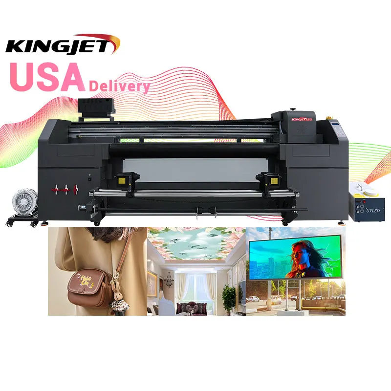 Factory uv led leather wallpaper car sticker roll to roll eco solvent flatbed printing uv hybrid printer