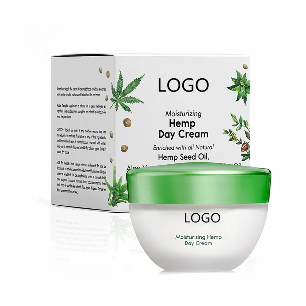 Private Label Moisturizing Powerful Antioxidant Anti Aging Pain Relief All Natural Organic CBD Hemp Seed Oil Day Face Cream