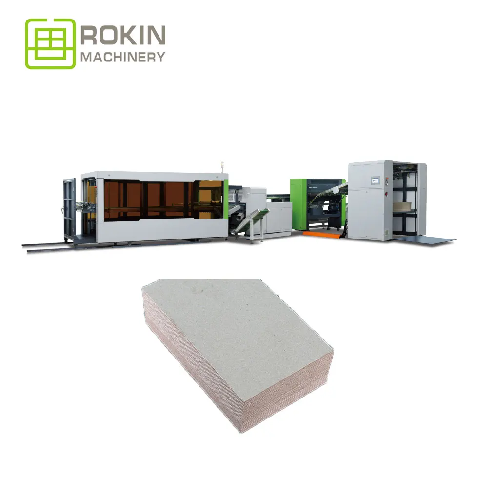 ROKIN BRAND Automatic Feeding Fully-Automatic V&U Type Cardboard Grooving Machine rigid box making case cardboard groove