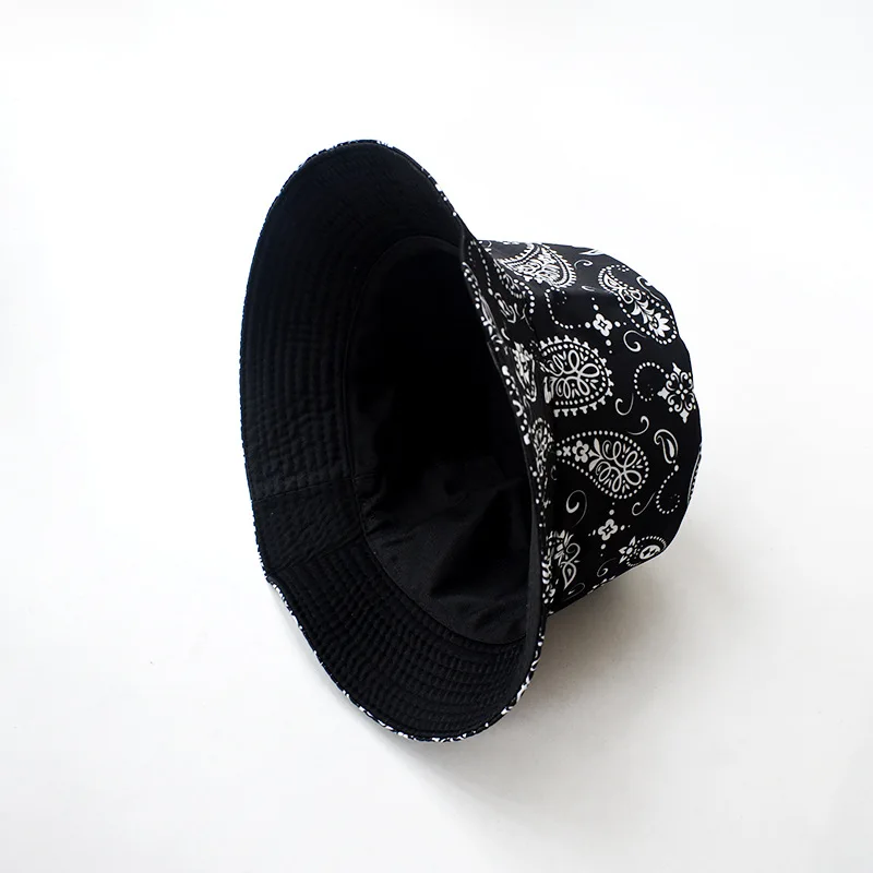 Korea ins cashew flower double-sided fisherman hat summer can be customized logo trendy men street all-match sunscreen hat