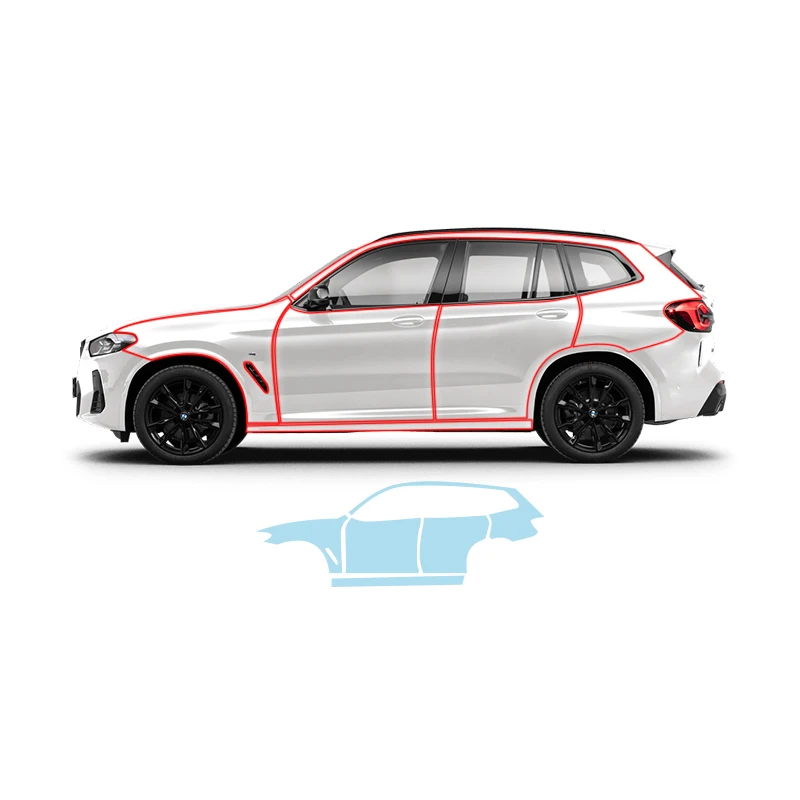 BMW X3 прозрачная Высококачественная ТПУ автомобильная краска защитная пленка самовосстанавливающая гидрофобная PPF анти-лютеальная специальная компьютерная резка