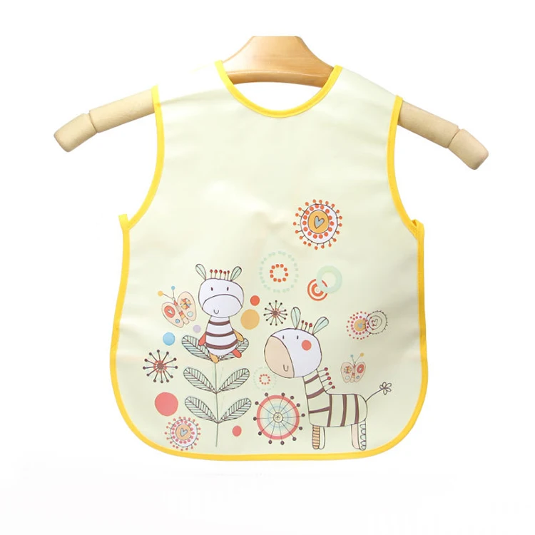 EVA sleeveless waterproof anti-dressing children bib not washing cloth cartoon patterns kids eating bibs newborn saliva pocket