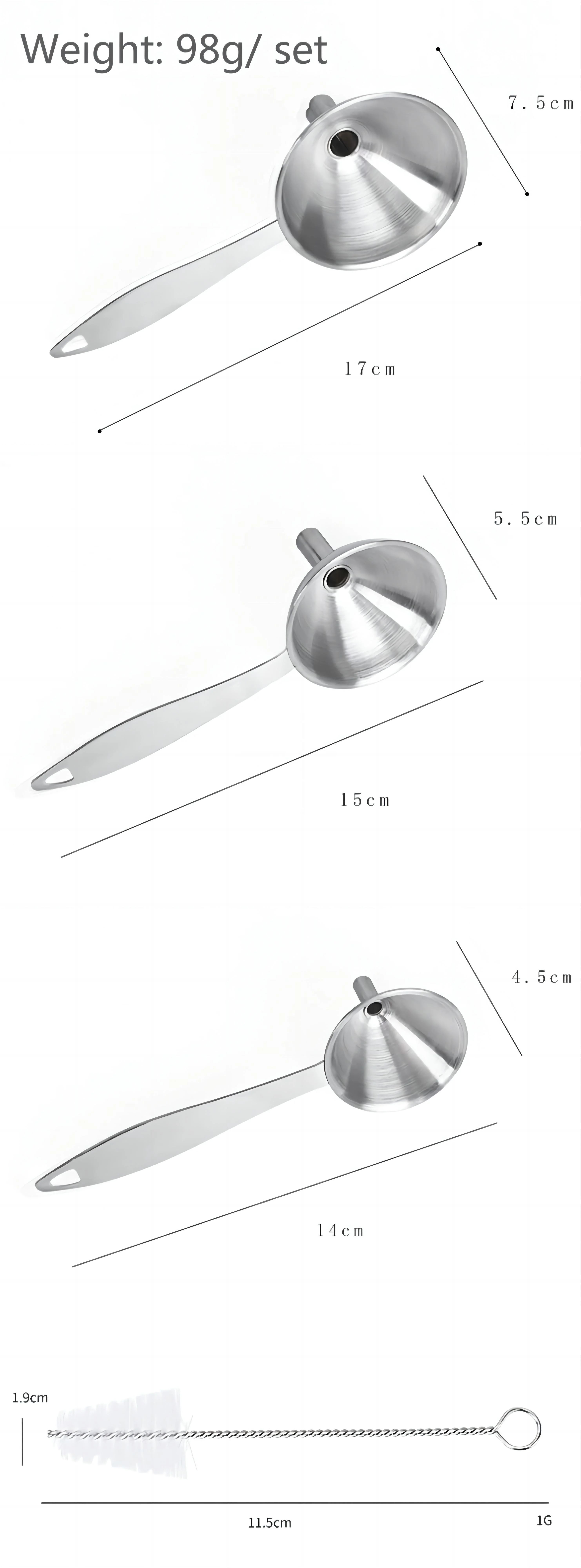 Kitchen Restaurant Available Stainless Steel 304 Multifunctional Household Kitchen Oil Water Spice Wine Bottle Funnel