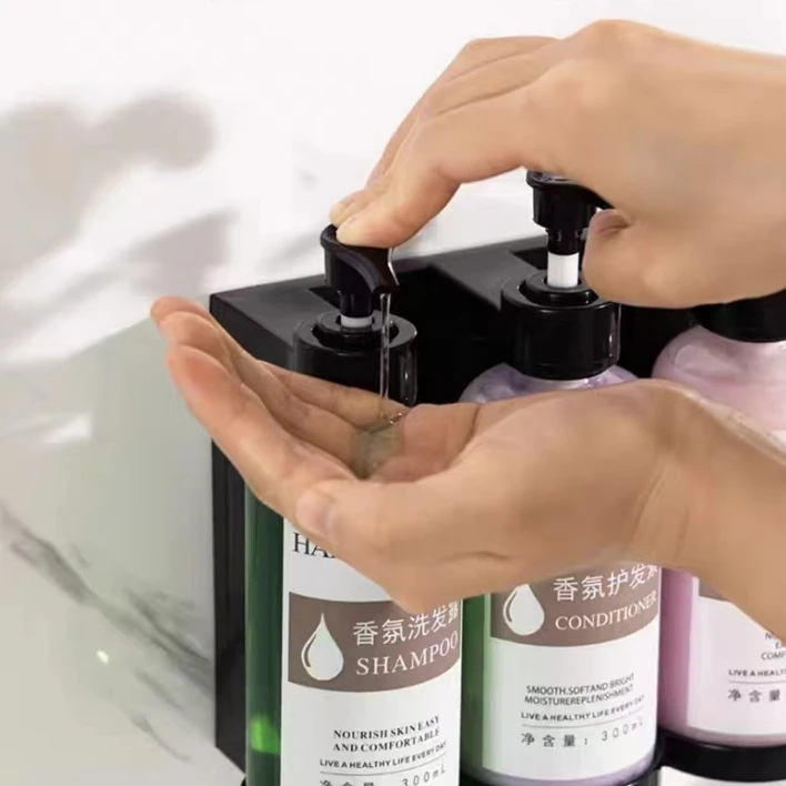 Hotel soap dispenser, bathroom wall mounted shampoo and shower gel box dispenser, hotel shower gel bottle with lock