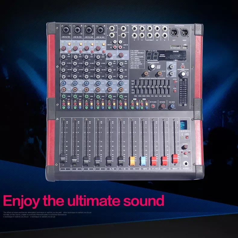 GB8D 8 channel usb interface controller 99 DSP power mixer effect sound console power mixer amplifier