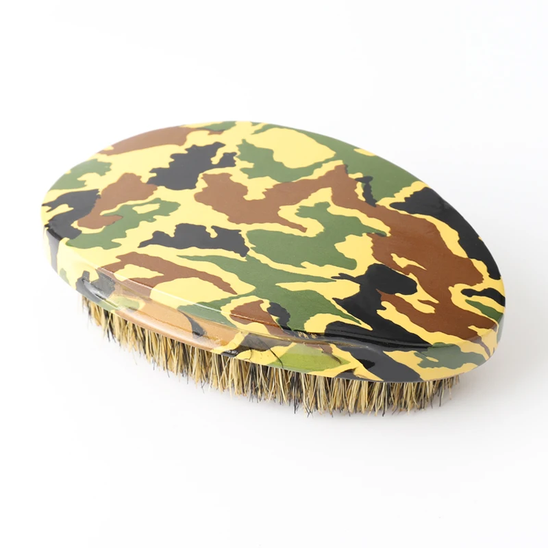 Mix Boar Bristle Palm Brush Beech Wood Beard Brush Curved Wave Brush