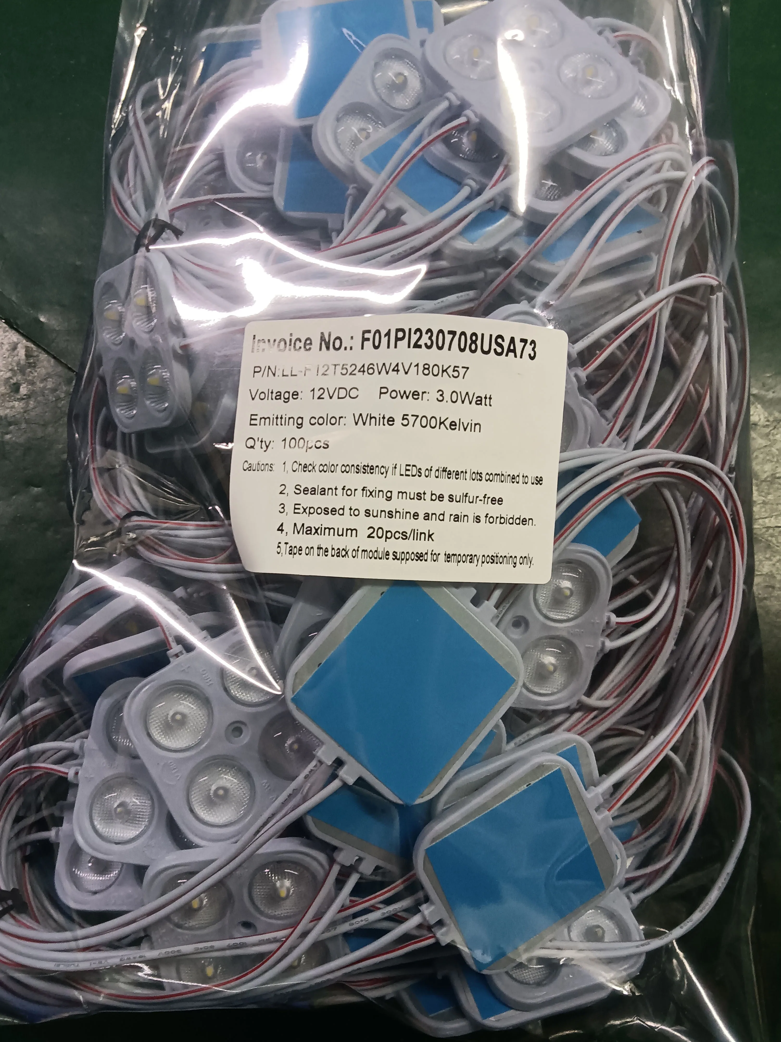 3.0w 4 leds module 12v 24v DC back lighting channel letter led waterproof Storefront strip lights for advertising signs