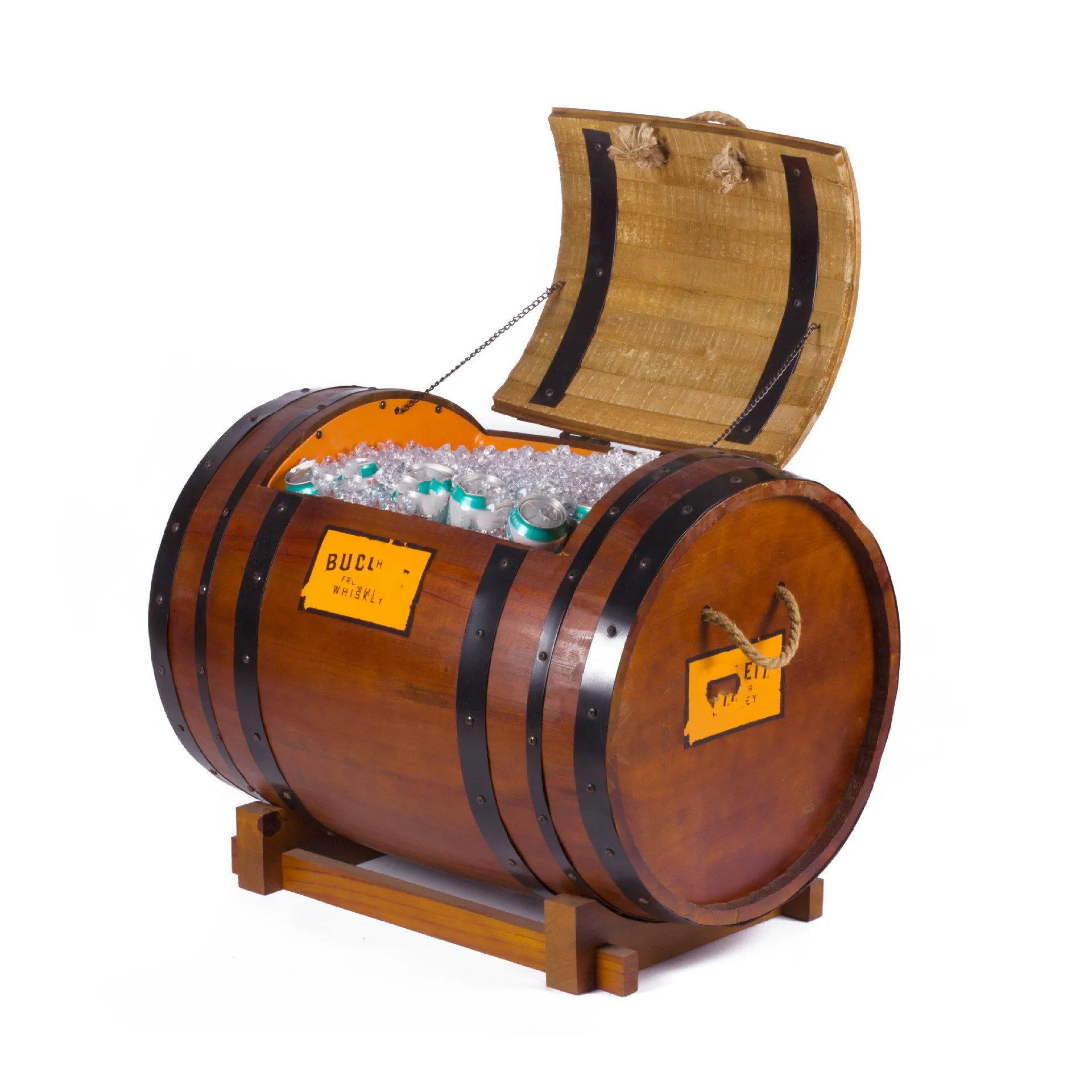 Custom 20L 30L 50L High Quality Outdoor Ice Beer Wood Cooler Box Wooden Ice Bucket Wooden Freezer