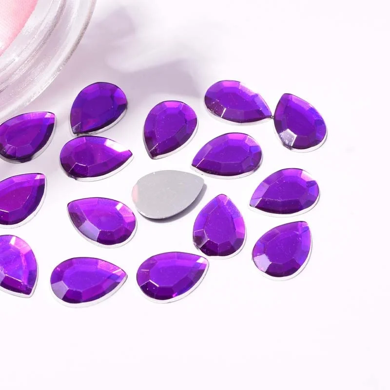 High Quality Crystal  Waterdrop Fancy Shape Hot Fix Rhinestones Teardrop Flat Back Hotfix Stones For Dresses Decoration