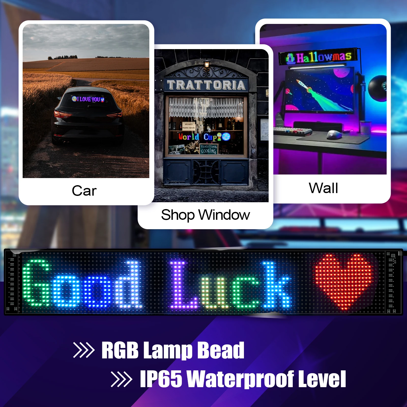 Flexible Led Light Sign App Control Advertising Screen Pixel Led matrix Banner