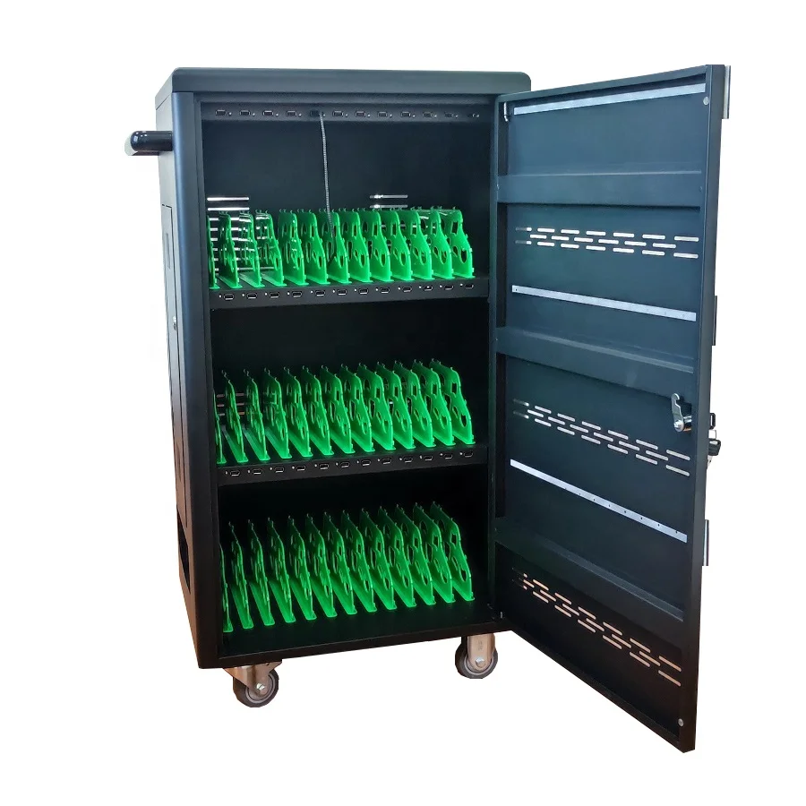 Office School Tablet Charging Cabinet Trolley Storage Cabinet With Wheels For Students Employees