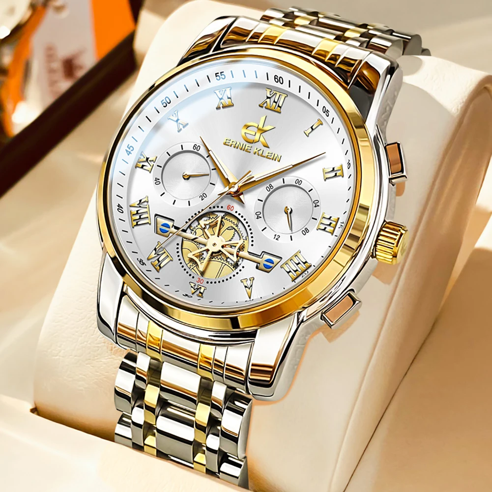 Gold geneva watches for mens Quartz Stainless Steel Luxury Fashion Business Wristwatch