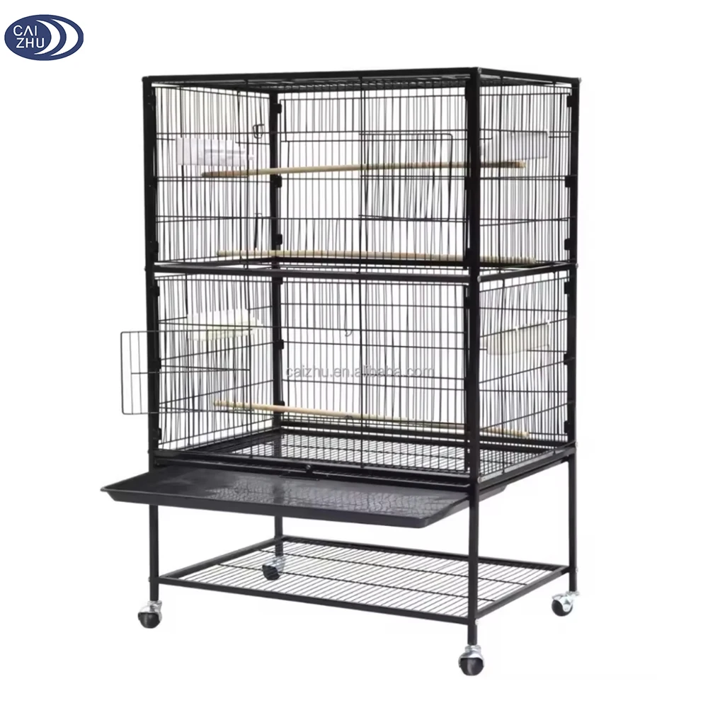 Large Wrought Iron Bird Cage Flight Canary Parakeet Cockatiel Lovebird Finch Sugar Glider Cage with Removable Stand