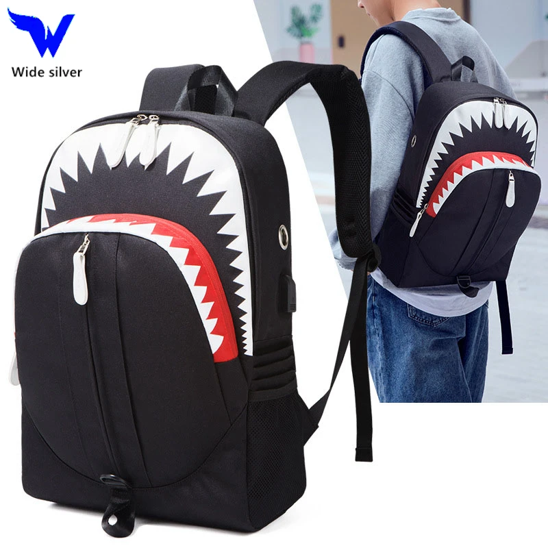 WISI  Themed backpacks sturdy and good quality Shark Mouth Back Pack Used for spray-ground