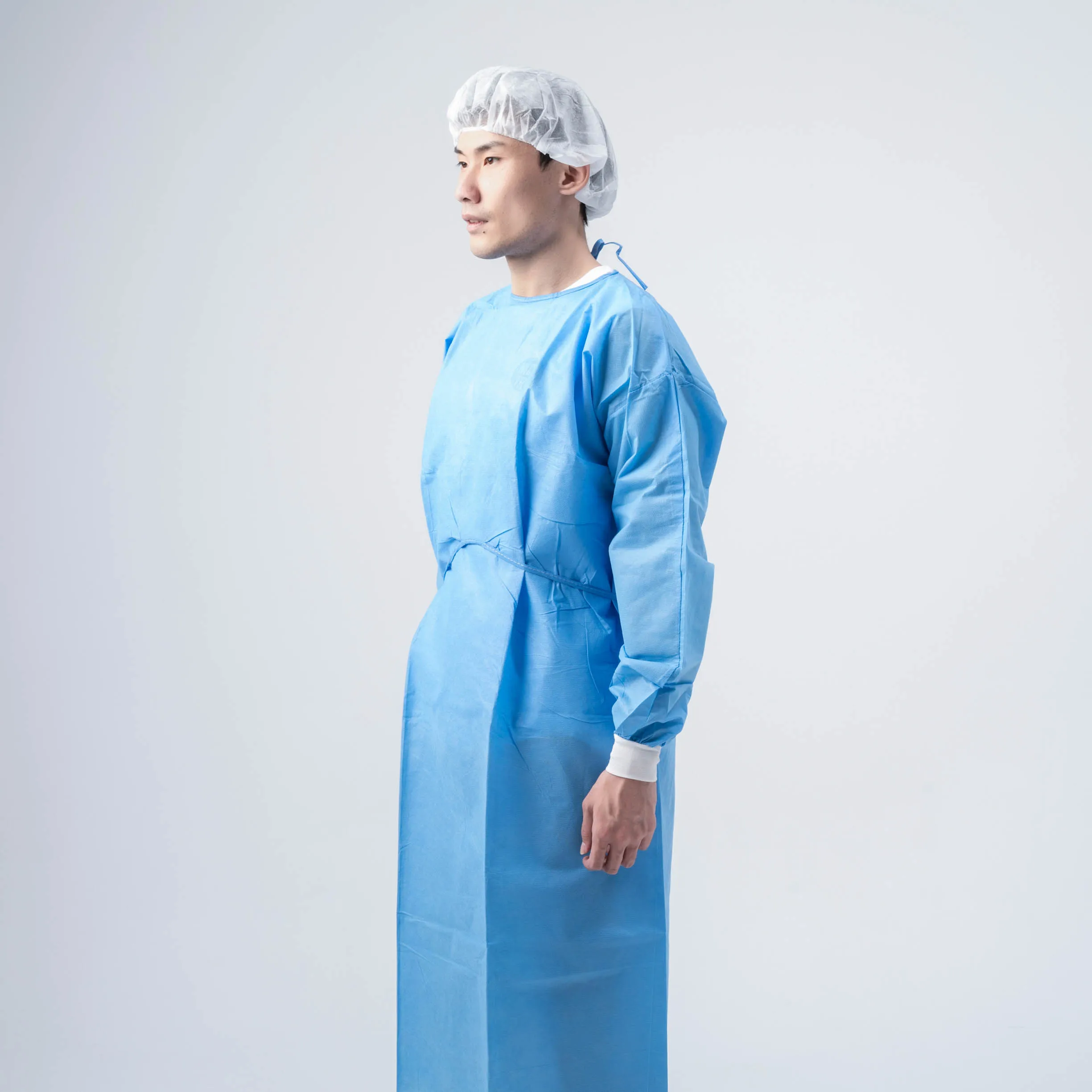 JM Factory Customizable Wholesale High Quality Cheap white blue level 1 pp+pe 35-50g isolation gown sms